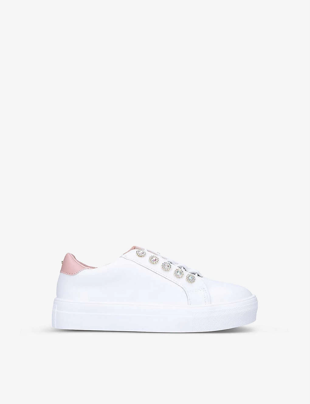 Kurt Geiger London Mini Liviah Embellished Leather Trainers 7-9 Years 1 Kurt Geiger London Mini Liviah Embellished Leather Trainers 7-9 Years