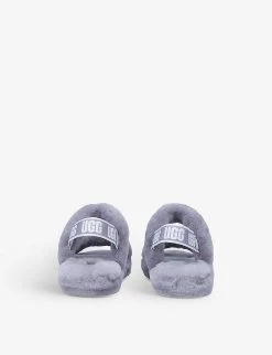 Ugg Oh Yeah Strappy Sheepskin Slides 6-10 Years 7 Ugg Oh Yeah Strappy Sheepskin Slides 6-10 Years -Kid Couture R03928097 GREY ALT03
