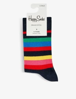 Happy Socks Striped Pack Of Two Cotton-blend Socks 2-9 Years