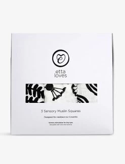 Plant-print Organic-cotton Muslin Cloths Pack Of Three