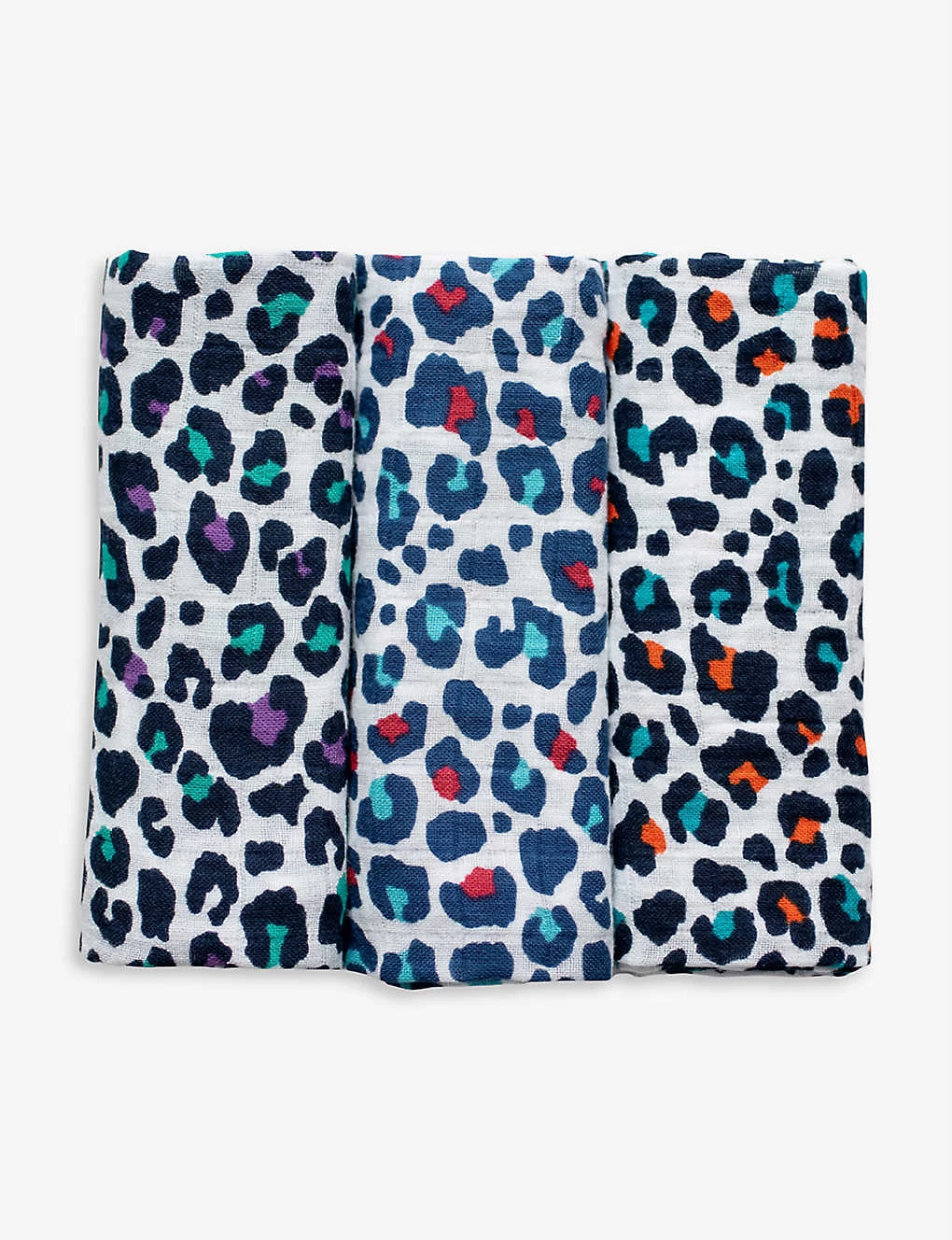 Leopard-print Organic-cotton Muslin Cloths Pack Of Three 2 Leopard-print Organic-cotton Muslin Cloths Pack Of Three - Image 2