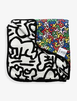 Etta Loves X Keith Haring Graphic-print Organic-cotton Muslin Blanket 120cm X 120cm -Kid Couture R03939890 BRAZIL ALT02