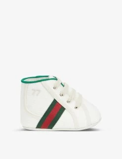 Gucci New Tennis Logo-print Canvas Trainers 0-1 Year