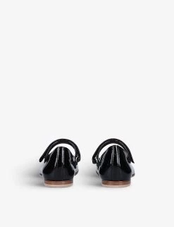 Gucci Aisha Horsebit-embellished Patent Leather Ballerina Flats 1-4 Years -Kid Couture R03942289 BLACK ALT03