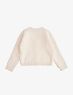 Gucci Logo-woven V-neck Wool Cardigan 6-36 Months -Kid Couture R03943719 MILK ALT02