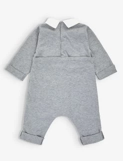 Gucci Logo-embroidered Cotton-jersey Three-piece Set 0-9 Months -Kid Couture R03944772 GREY ALT02