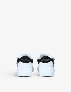 Kurt Geiger London Mini Laney Eye-embellished Leather Trainers 7-9 Years -Kid Couture R03945257 WHITE ALT03