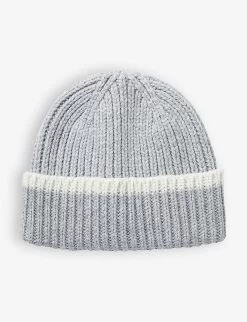 Colour-block Knitted Beanie Hat