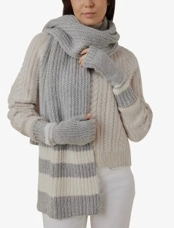 Colour-block Knitted Wrist-warmers -Kid Couture R03946718 PALEGRMRL ALT02