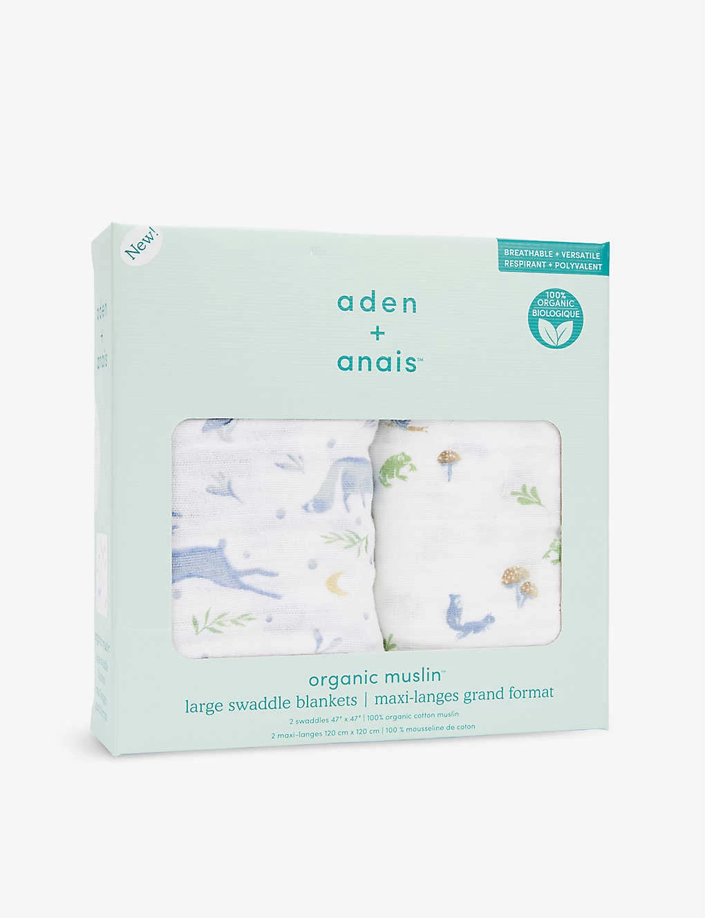 Aden + Anais Outdoors Organic-cotton Swaddles Pack Of Two 1 Aden + Anais Outdoors Organic-cotton Swaddles Pack Of Two