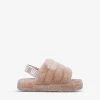 Ugg Fluff Yeah Logo-strap Sheepskin Sandals 6-10 Years