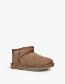 Ugg Classic Ultra Mini Sheepskin Ankle Boots 7-9 Years -Kid Couture R03955902 BROWN ALT02