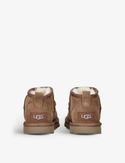 Ugg Classic Ultra Mini Sheepskin Ankle Boots 7-9 Years -Kid Couture R03955902 BROWN ALT03