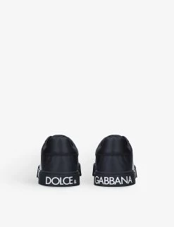 Dolce & Gabbana Bassa Allacciata Logo-print Leather Trainers 3-6 Years -Kid Couture R03961367 BLACK ALT03