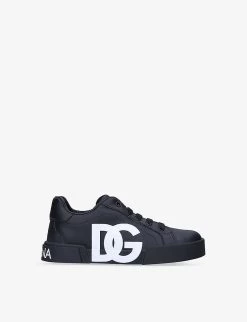 Dolce & Gabbana Bassa Allacciata Logo-print Leather Trainers 3-6 Years