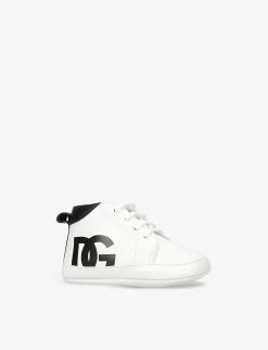 Dolce & Gabbana DG-logo Leather Trainers 4-6 Months -Kid Couture R03961390 WHITEBLK ALT02