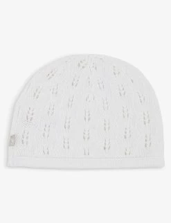 Pointelle Cotton-knit Hat 0-12 Months -Kid Couture R03961599 WHITE ALT02