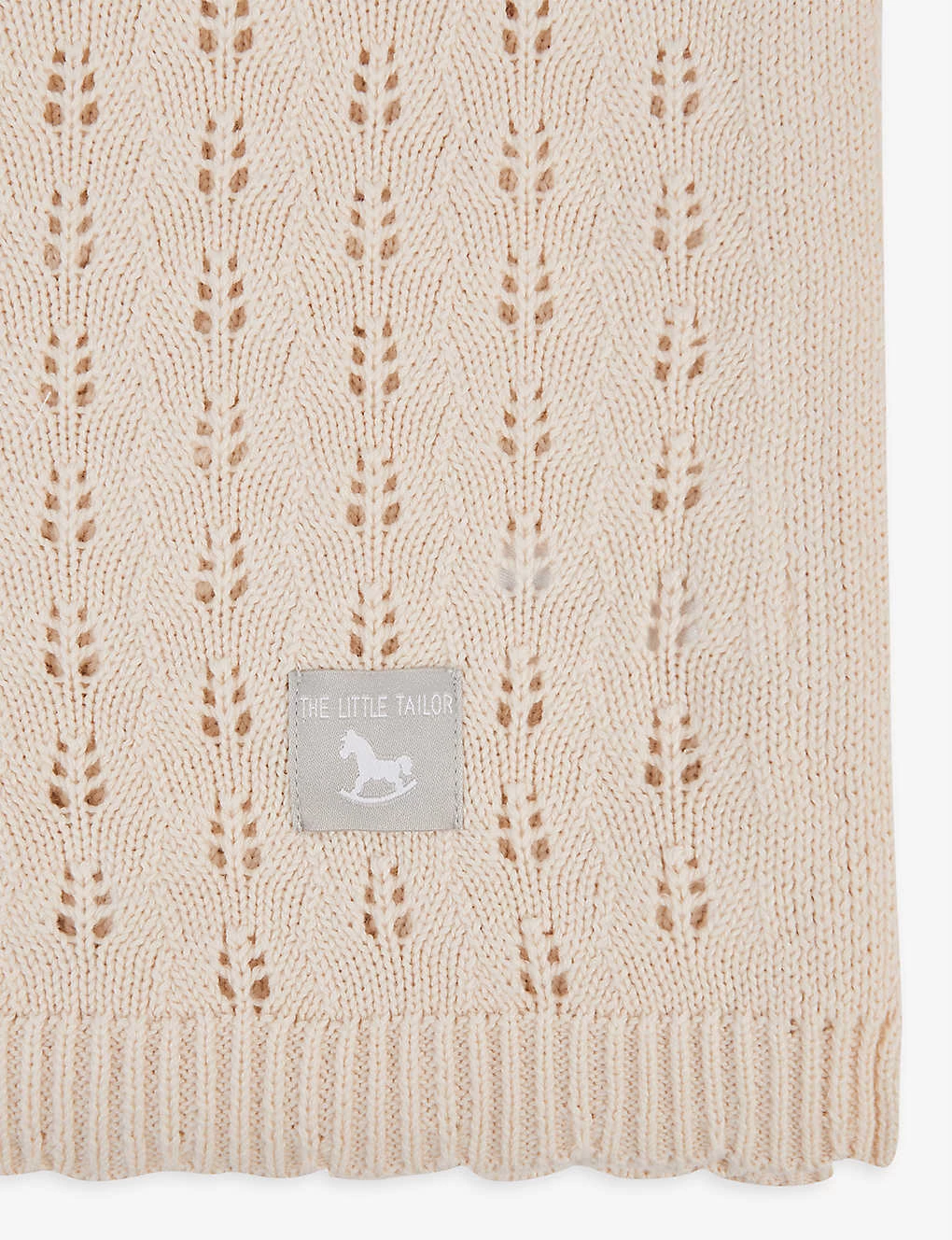 Brand-patch Pointelle-detail Cotton Blanket 2 Brand-patch Pointelle-detail Cotton Blanket - Image 2