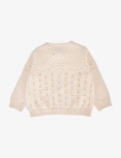 Button-detail Pointelle Cotton-knit Cardigan 3-24 Months -Kid Couture R03961620 PINK ALT02