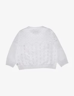 Button-detail Pointelle Cotton-knit Cardigan 3-24 Months 5 Button-detail Pointelle Cotton-knit Cardigan 3-24 Months -Kid Couture R03961621 WHITE ALT02