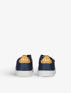Veja Esplar Logo-embroidered Leather Low-top Trainers 2-5 Years -Kid Couture R03962321 NAVY ALT03