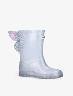 Sophia Webster Butterfly-embellished PVC Wellington Boots 2-7 Years -Kid Couture R03970796 SILVER ALT02