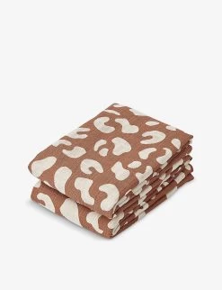 Liewood Lewis Leopard-print Set Of Two Organic-cotton Muslins