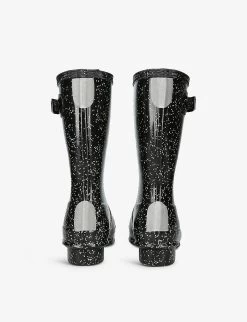 Hunter Original Classic Glitter Rubber Wellington Boots 7-12 Years -Kid Couture R03984291 BLACK ALT02