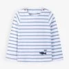 Whale-embroidered Striped Cotton T-shirt 0-18 Months