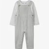 Striped Dungaree Cotton Two-piece Set 0-24 Months