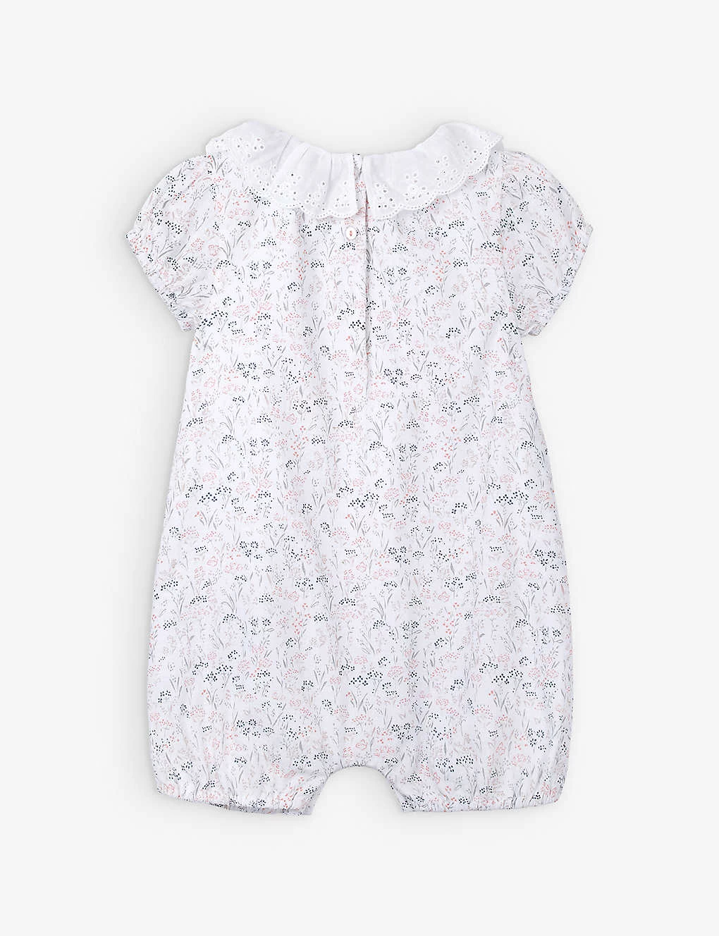 Spring Meadow-print Broderie-collar Cotton Romper 0-24 Months 2 Spring Meadow-print Broderie-collar Cotton Romper 0-24 Months - Image 2