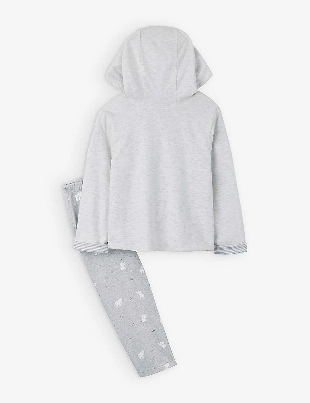 Elephant-embroidered Cotton Hoody And Trousers Two-piece Set 0-24 Months 2 Elephant-embroidered Cotton Hoody And Trousers Two-piece Set 0-24 Months - Image 2