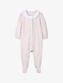 Ruffle-collar Floral Cotton Sleepsuit 0-24 Months