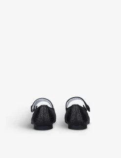 Glittery Popper-fastened Leather Shoes -Kid Couture R03997296 BLACK ALT03
