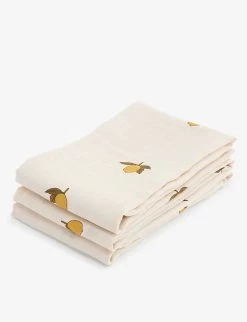 Blossom-print Muslin Cloths Pack Of Three
