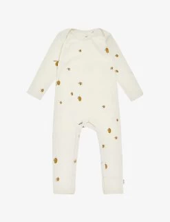 Lemon-print Organic-cotton Jersey Romper 9-18 Months