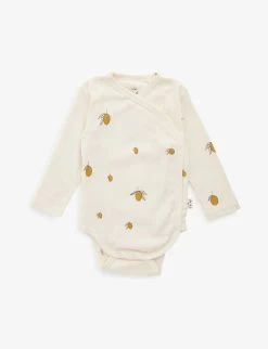 Cherry-print Organic-cotton Babygrow 0-6 Months