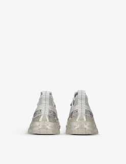 Steve Madden Maxima J Rhinestone-embellished Textile Trainers -Kid Couture R04001268 GREY ALT03