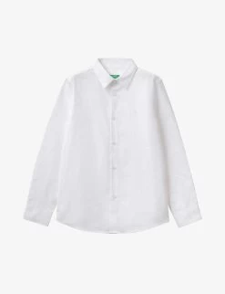 Benetton Smart Button-up Stretch-cotton Shirt 6-14 Years
