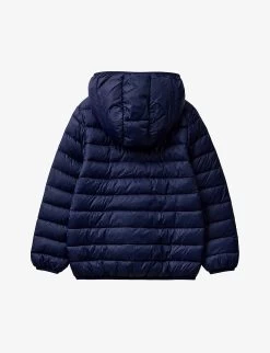 Benetton Logo-embroidered Quilted Shell Puffer Jacket 6-14 Years -Kid Couture R04008191 NAVYBLUE ALT02