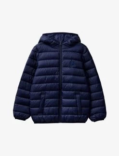 Benetton Logo-embroidered Quilted Shell Puffer Jacket 6-14 Years