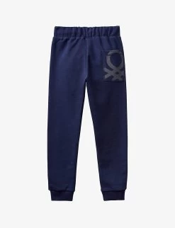 Benetton Logo-print Pocket Cotton-jersey Jogging Bottoms 6-14 Years -Kid Couture R04008214 NAVYBLUE ALT02