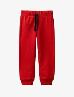 Benetton Logo-embroidered Tapered-leg Organic-cotton Jogging Bottoms 1-6 Years