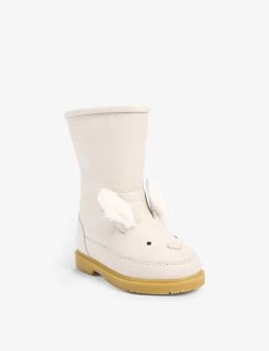 Wadudu Snow Bunny Leather Boots 3-6 Years -Kid Couture R04009144 WHITE ALT02