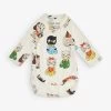 Mini Rodini Minibabies Graphic-pattern Stretch-organic Cotton Bodysuit 0-3 Months