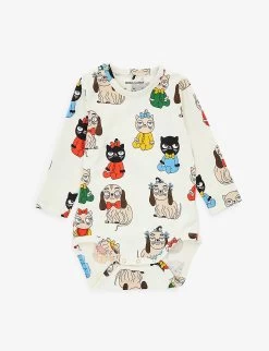 Mini Rodini Graphic-print Stretch-cotton Baby Grow 1-18 Months