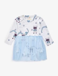 Mini Rodini Siamese Cat-print Cotton-jersey Baby Grow 0-18 Months