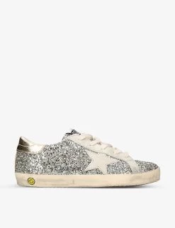 Golden Goose Super Star Glitter Woven Trainers