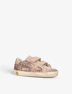 Golden Goose Old Skool Glitter Leather Trainers 6 Months-5 Years 6 Golden Goose Old Skool Glitter Leather Trainers 6 Months-5 Years -Kid Couture R04055910 PINK ALT02