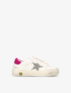 Golden Goose May Glitter Star-embellished Leather Trainers 6 Months-5 Years